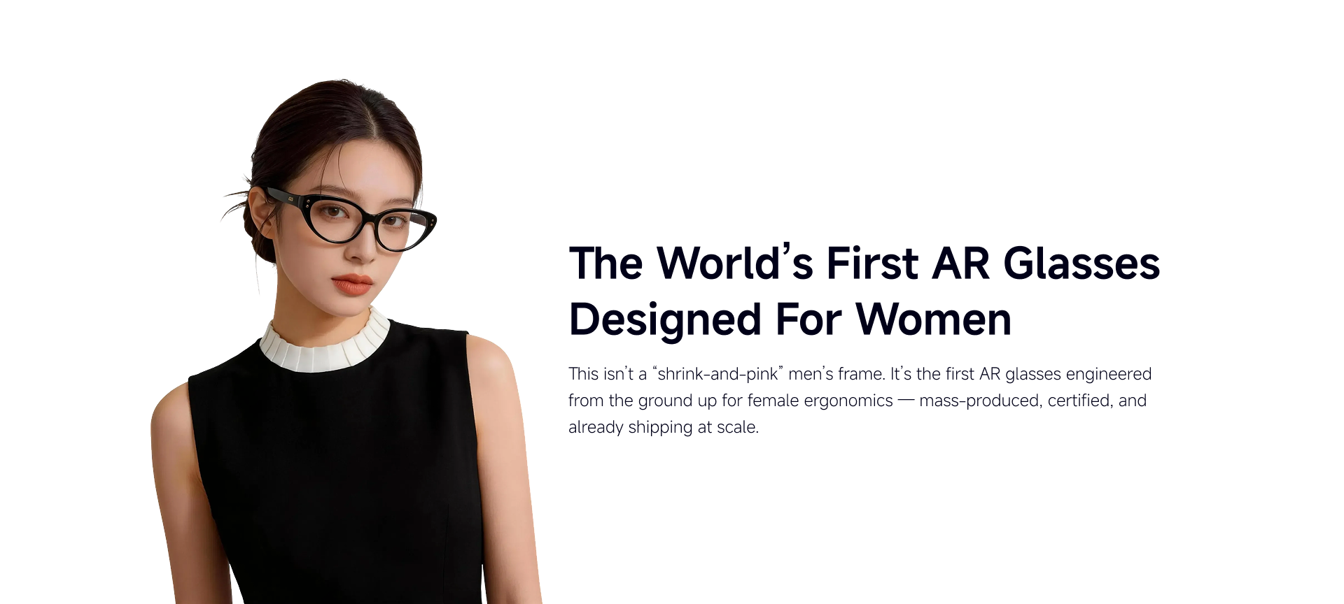 AR99-MY women-first cat-eye AR smart glasses reference hero