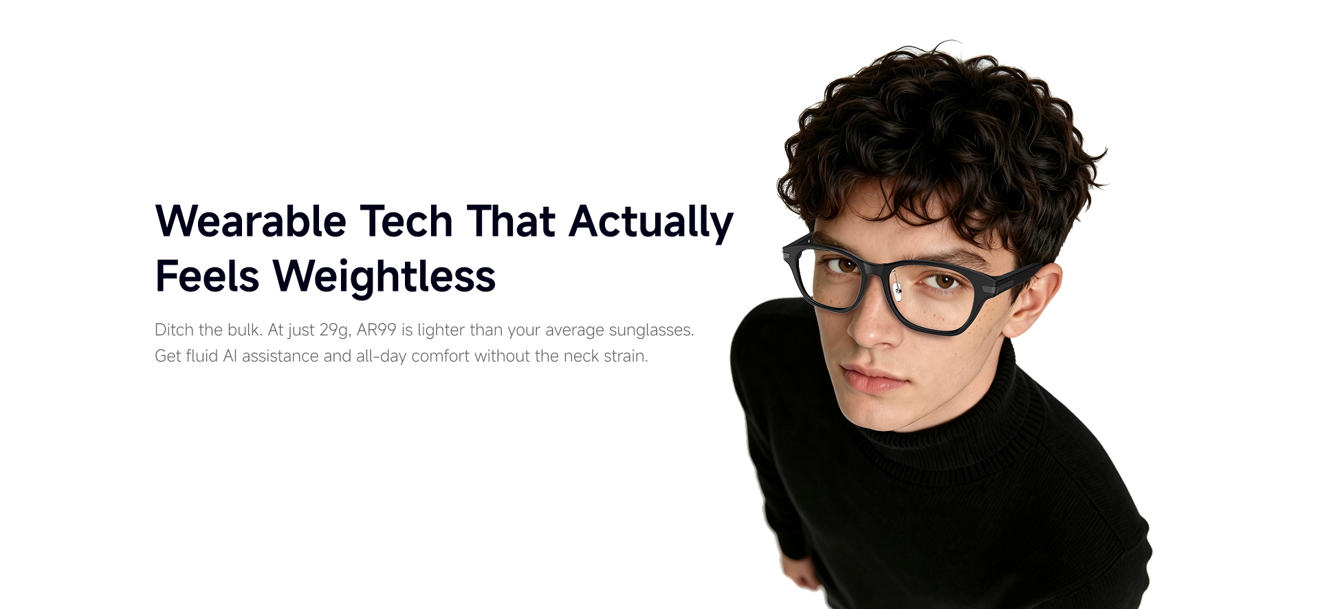 AR99 29g no-camera AR display glasses hero