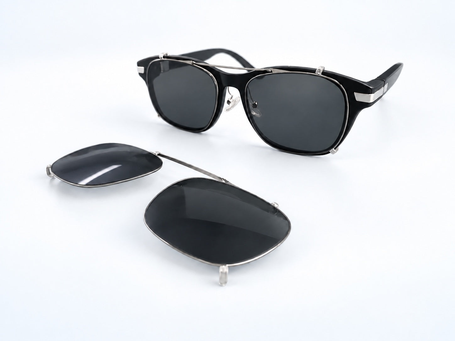 Detachable sunglass lens attachment beside the AR99 platform reference frame