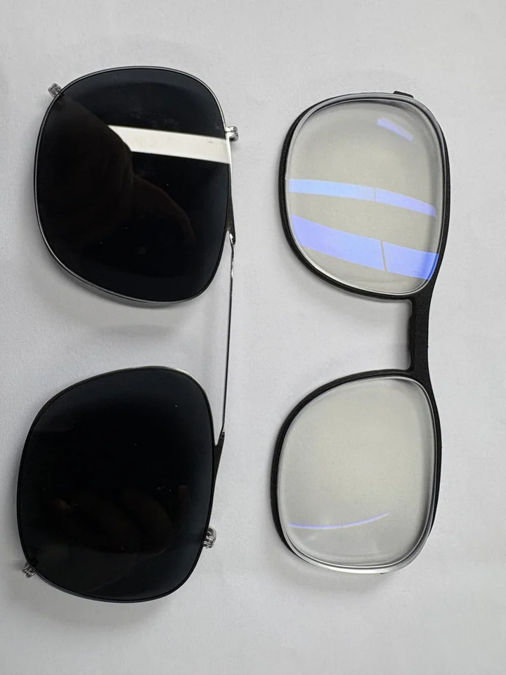 AR99 reference showing display, prescription and clip-on lens layers